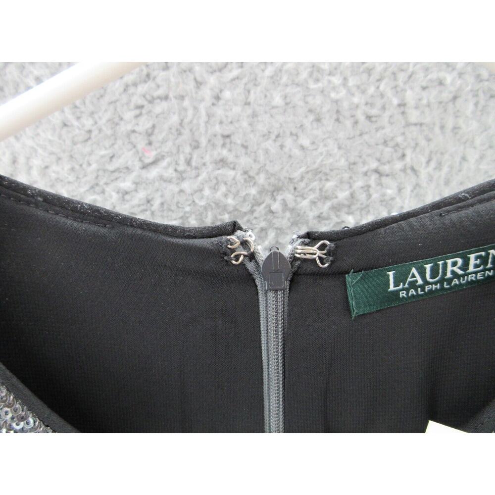 NWT Ralph Lauren Women Sz 12 Silver Sequined Party Cocktail Dress Round Neck - Picture 4 of 16